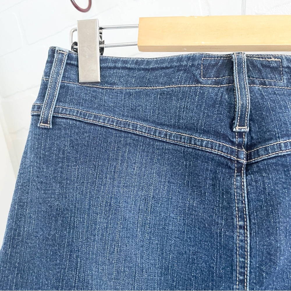 Baby Phat Y2K Denim Micro Mini Skirt Low Rise McBling Logo Embroidered S - Picture 12 of 15